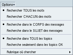 Options de recherche sur le forum Options de recherche sur le forum